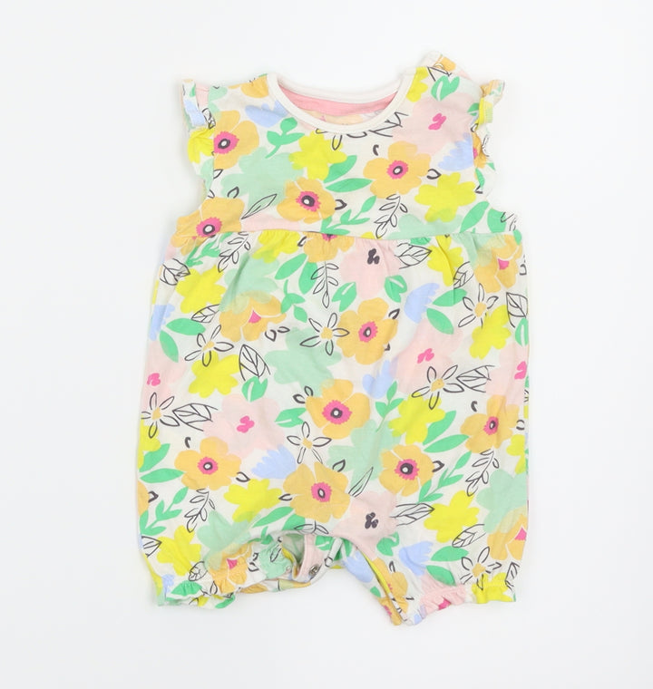 Fred & Flo Girls Multicoloured Floral  Basic T-Shirt Size 3-6 Months