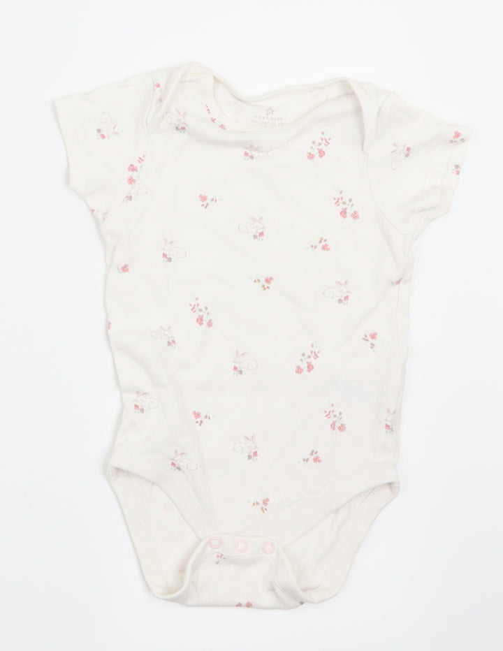 NEXT Girls White Animal Print  Babygrow One-Piece Size 12-18 Months