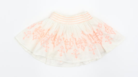 Front view of Nutmeg girls’ white flare skirt, size 12-18, months