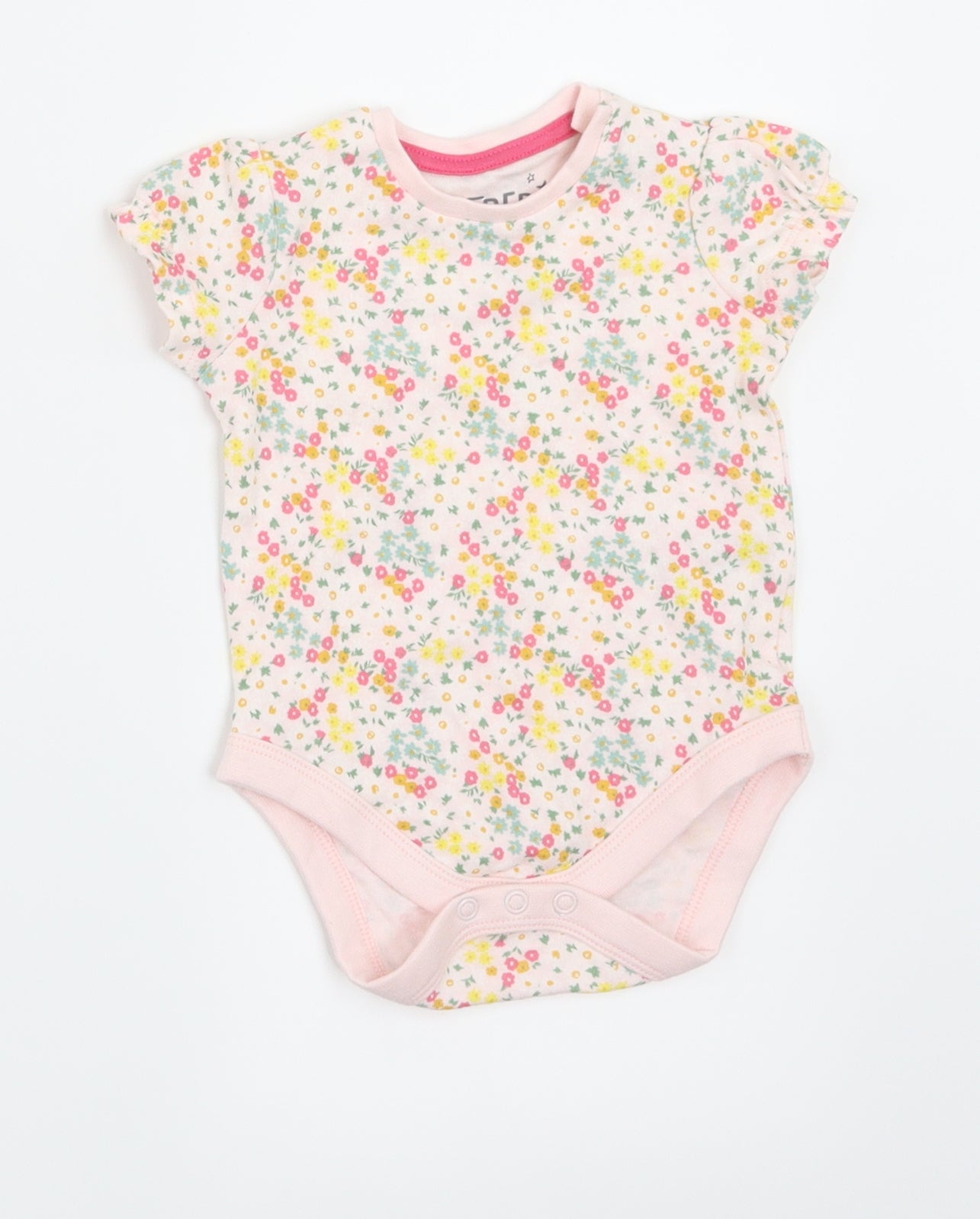 Fred & Flo Girls Multicoloured Floral  Babygrow One-Piece Size 3-6 Months