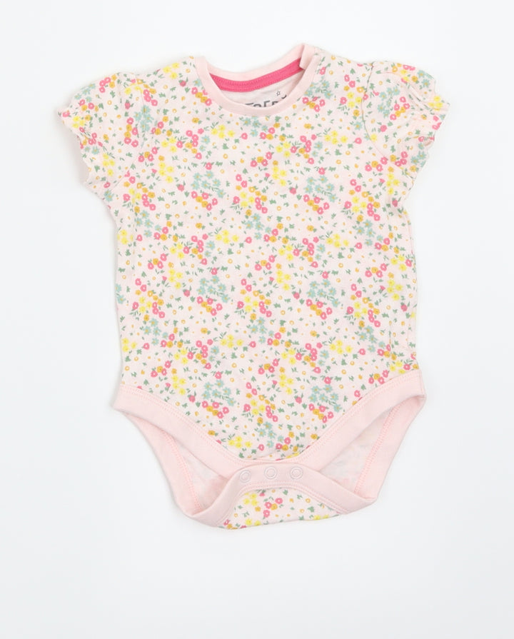 Fred & Flo Girls Multicoloured Floral  Babygrow One-Piece Size 3-6 Months