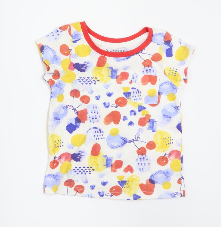 Nutmeg Baby White Batik  Basic T-Shirt Size 12-18 Months