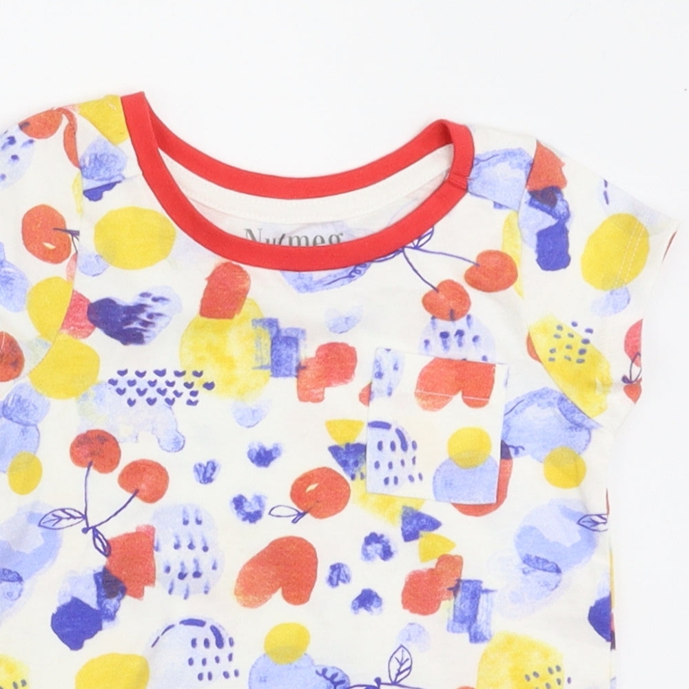 Nutmeg Baby White Batik  Basic T-Shirt Size 12-18 Months