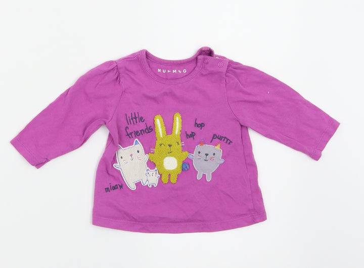 Nutmeg Girls Purple Basic T-Shirt Size 3-6 Months