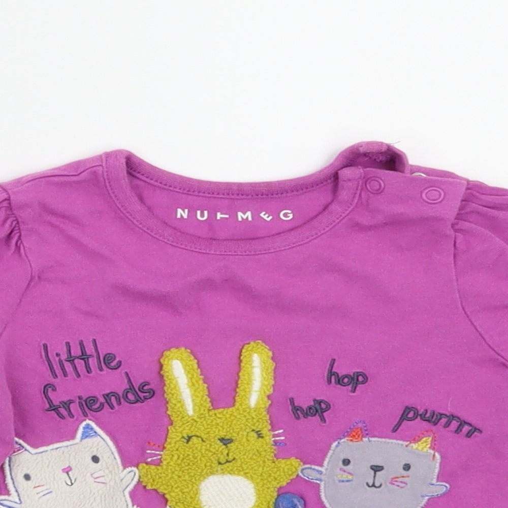 Nutmeg Girls Purple   Basic T-Shirt Size 3-6 Months