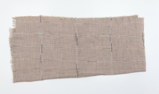 Front view of Preworn women’s brown check shawl/wrap