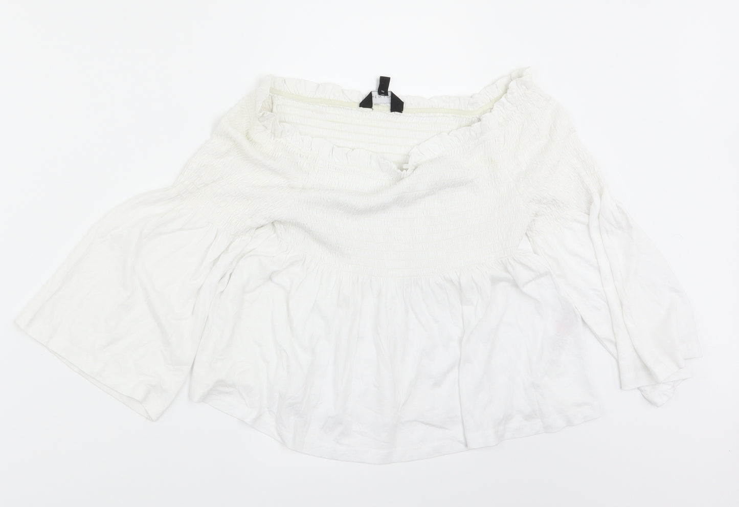 New Look Womens White   Cropped Blouse Size 10