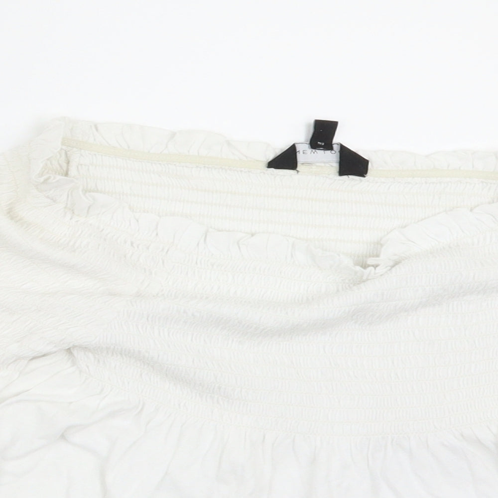 New Look Womens White   Cropped Blouse Size 10