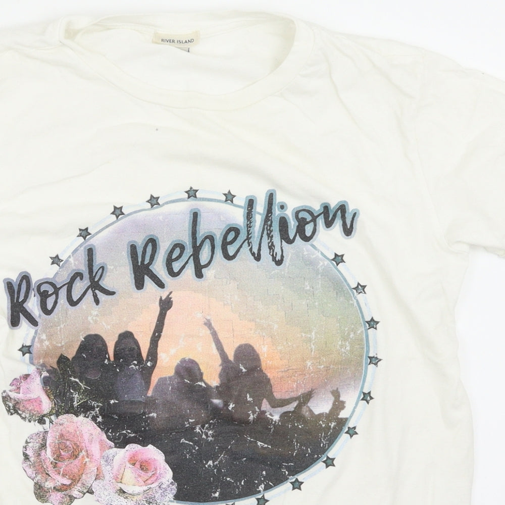 River Island Girls White   Basic T-Shirt Size 11-12 Years