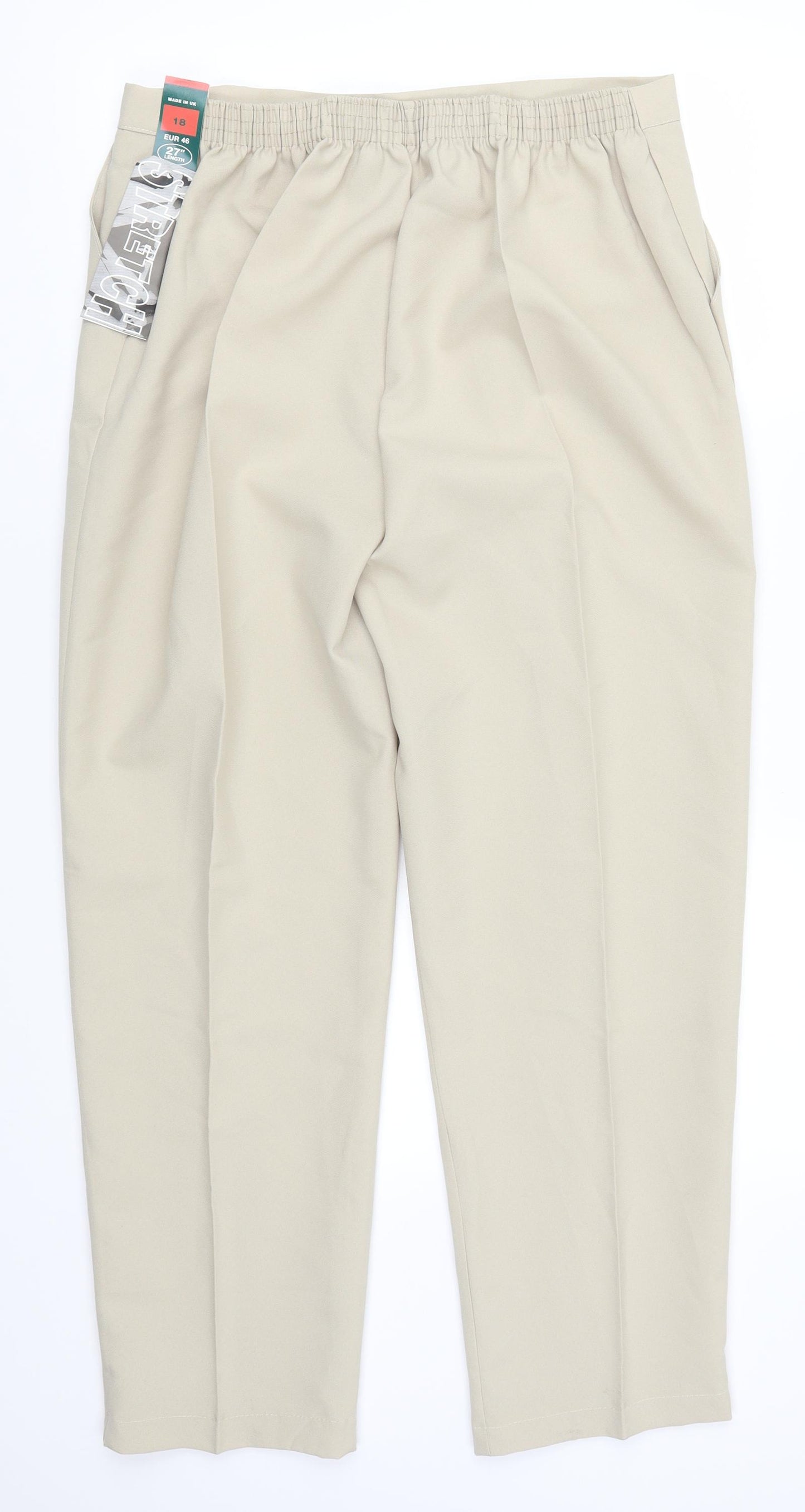 Preworn Womens Beige   Trousers  Size 18 L27 in
