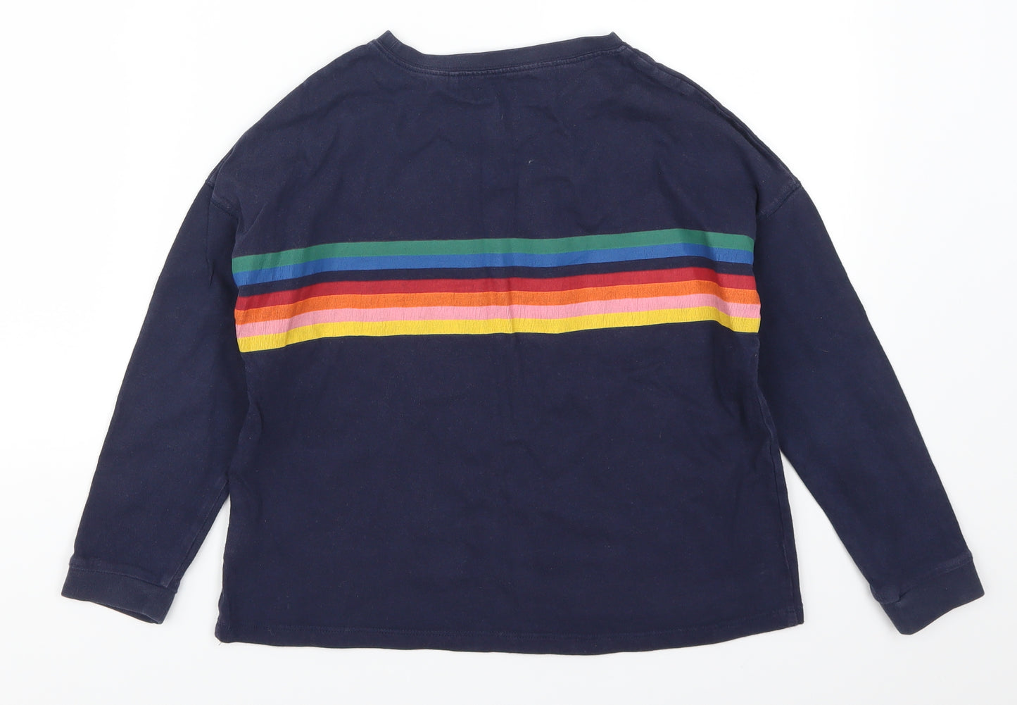 NEXT Girls Blue Striped  Basic T-Shirt Size 9 Years  - Rainbow Stripes