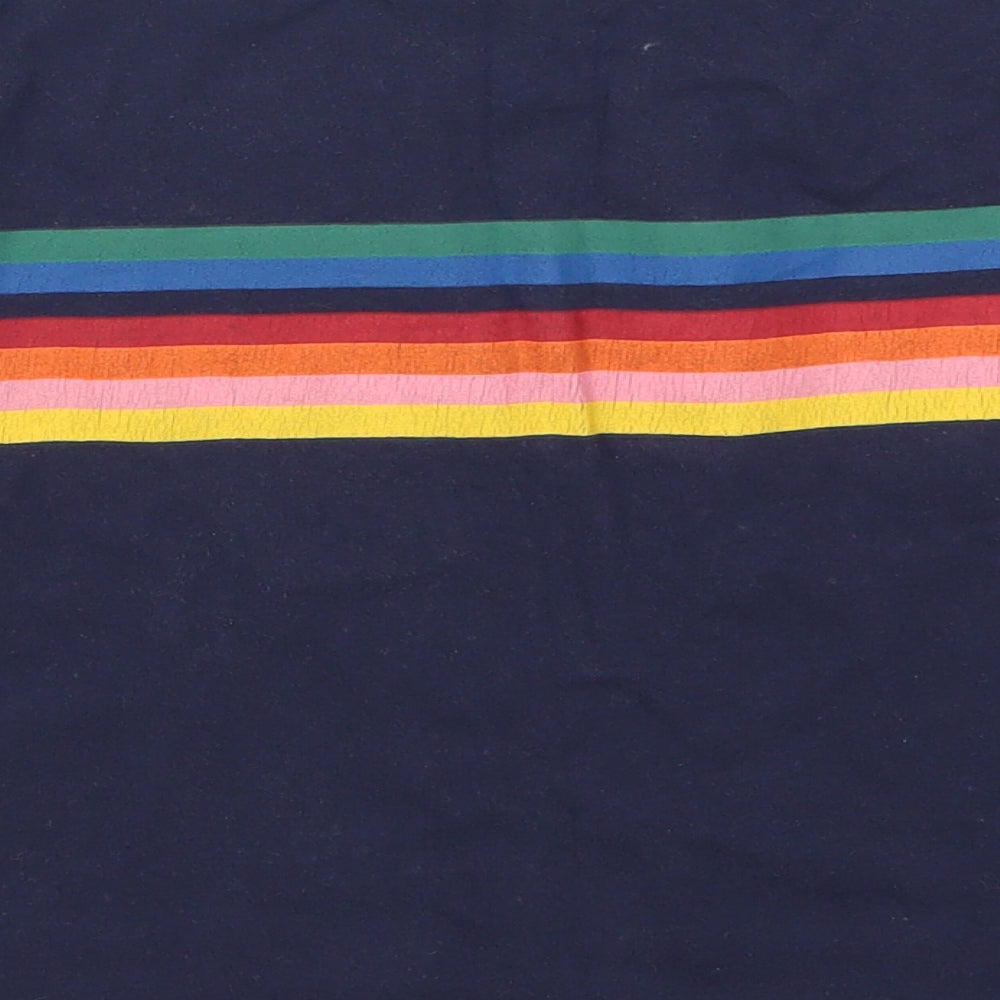 NEXT Girls Blue Striped  Basic T-Shirt Size 9 Years  - Rainbow Stripes