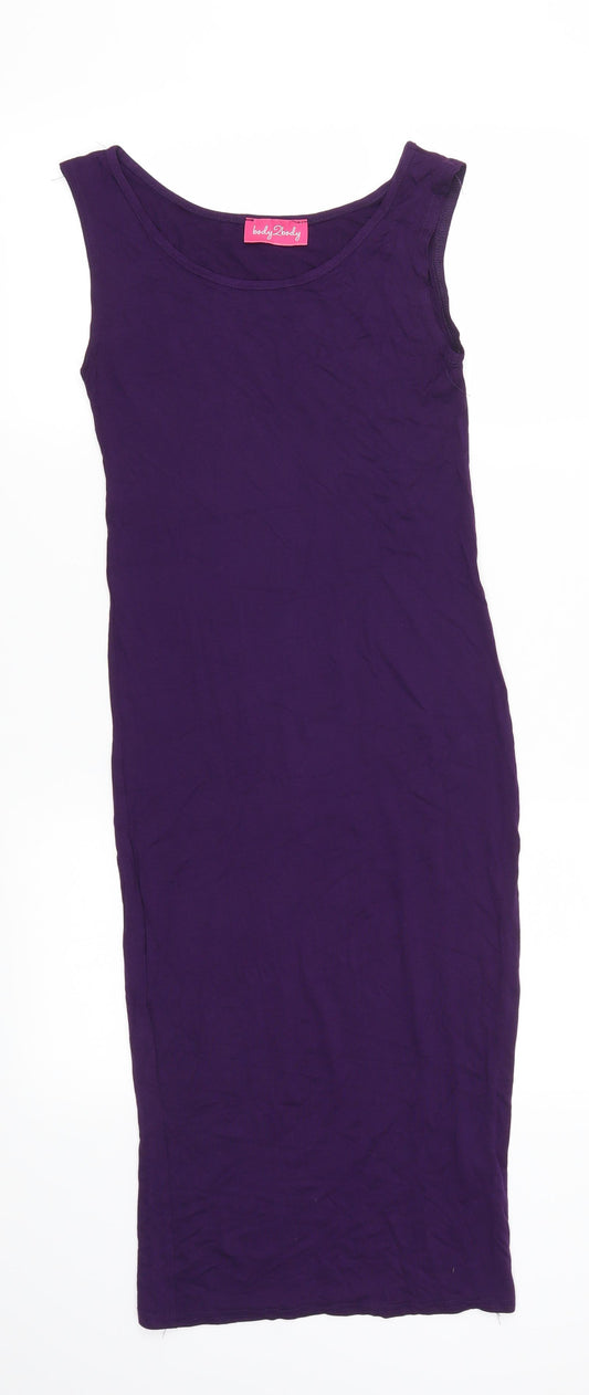 Front view of Body2Body women’s purple tank dress, size S