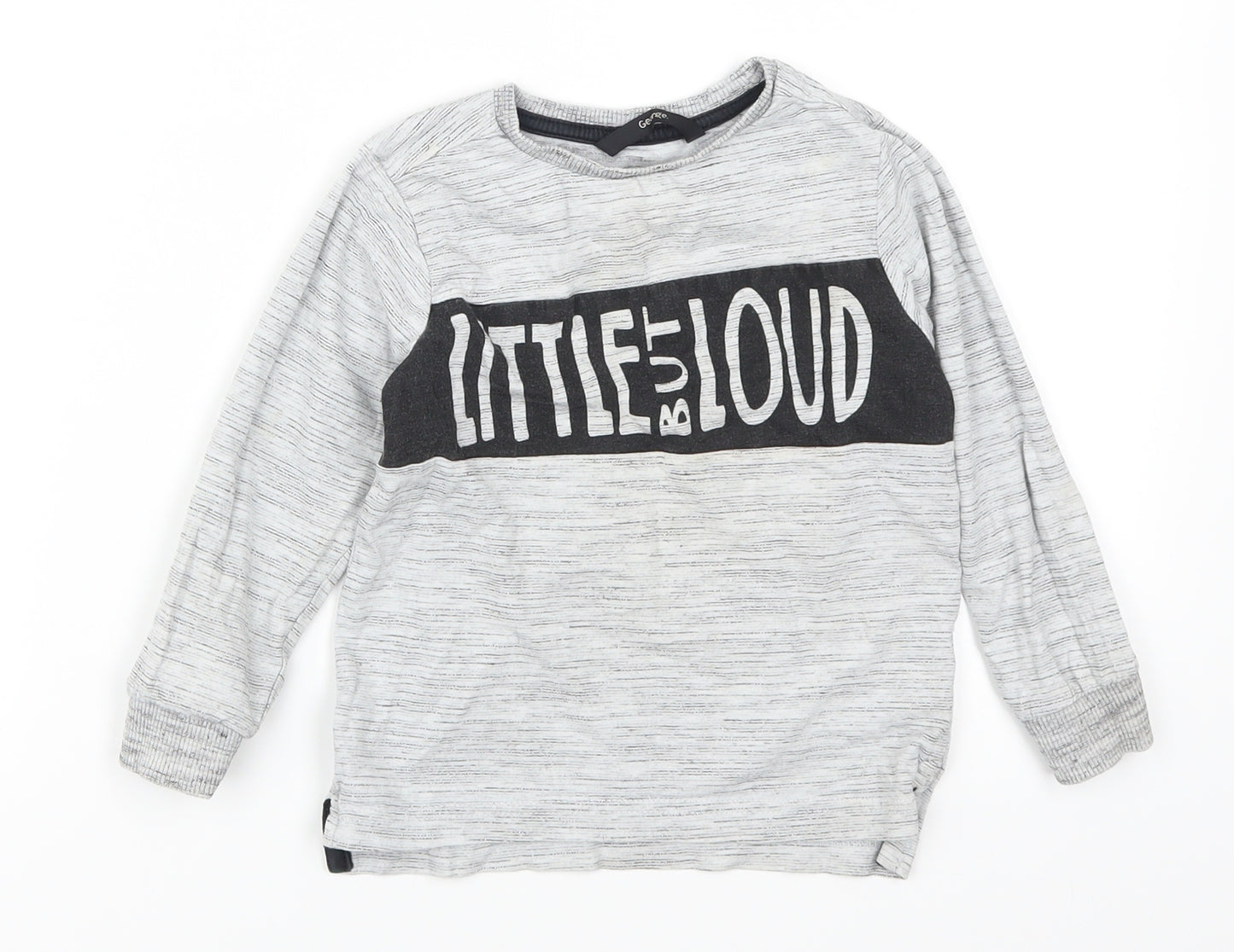 George Boys Grey   Basic T-Shirt Size 2-3 Years  - Little But Loud
