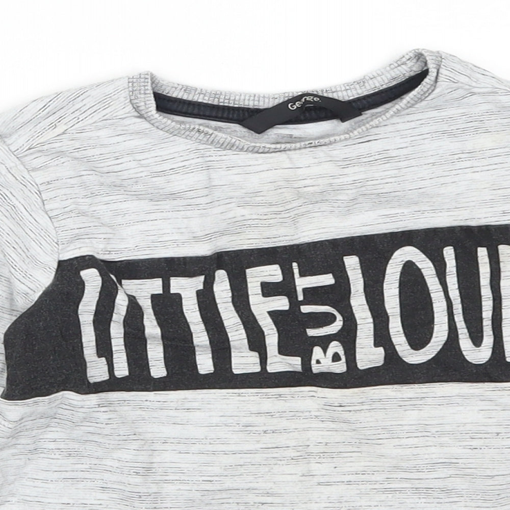 George Boys Grey   Basic T-Shirt Size 2-3 Years  - Little But Loud