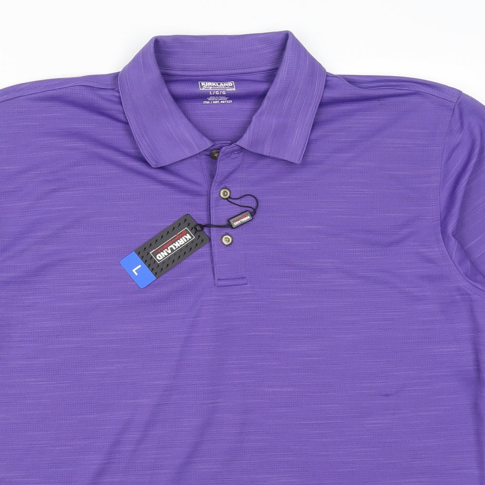 Kirkland Mens Purple    Polo Size L