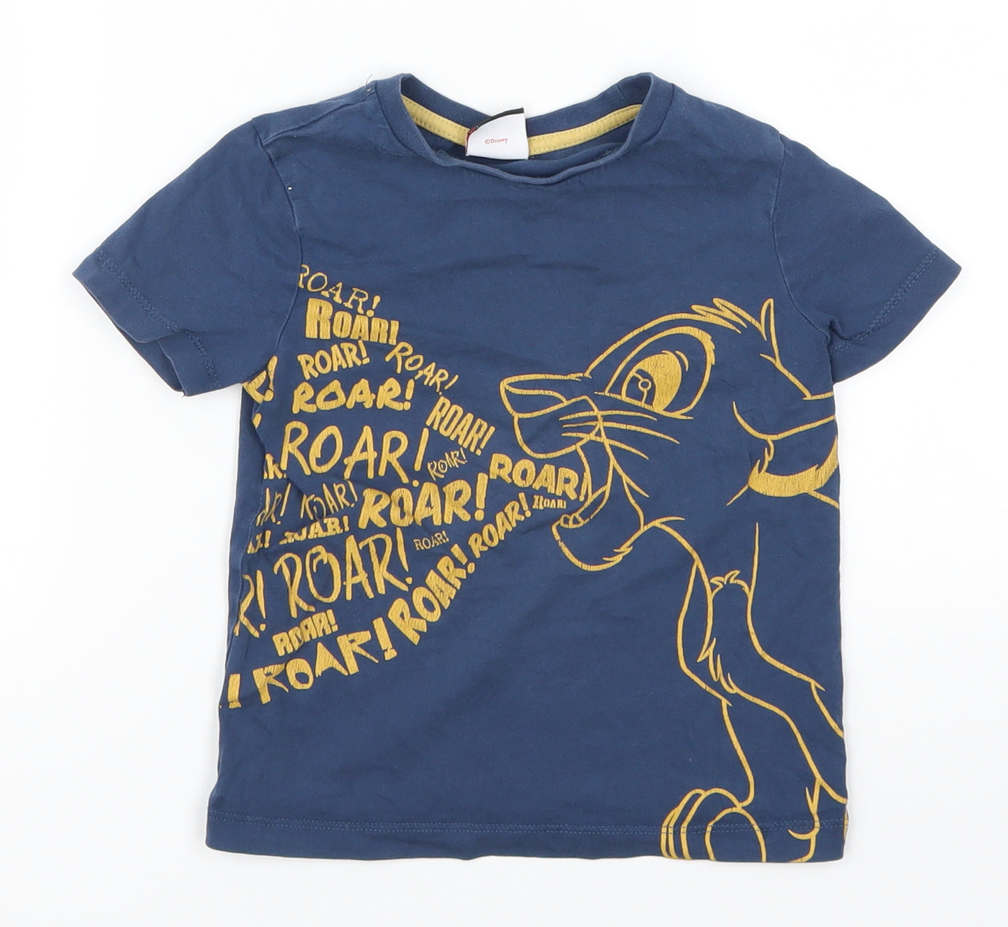 George Boys Blue   Basic T-Shirt Size 2-3 Years  - Lion King Roar