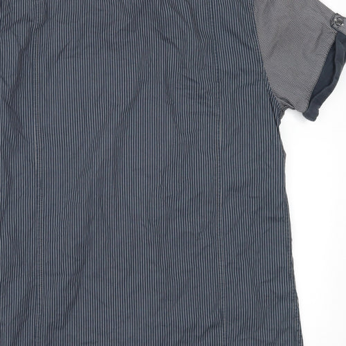 Ricer island Mens Blue Striped   Button-Up Size L