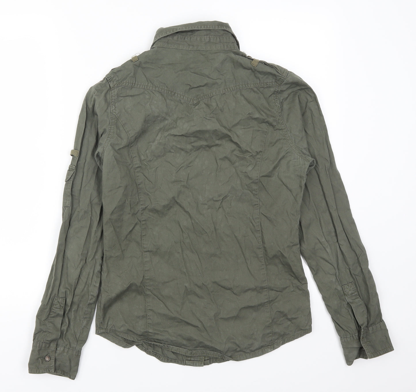 Denim Co Womens Green   Basic Button-Up Size 8