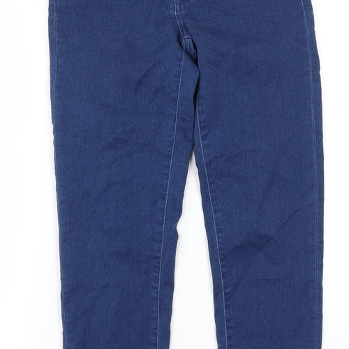 Warehouse Womens Blue  Denim Skinny Jeans Size 10 L25 in - Distressed Hem