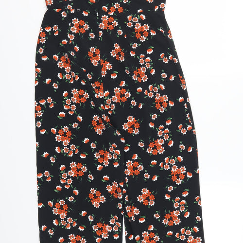 Fashion Union Womens Orange Floral  Jumpsuit One-Piece Size 8 L25 in