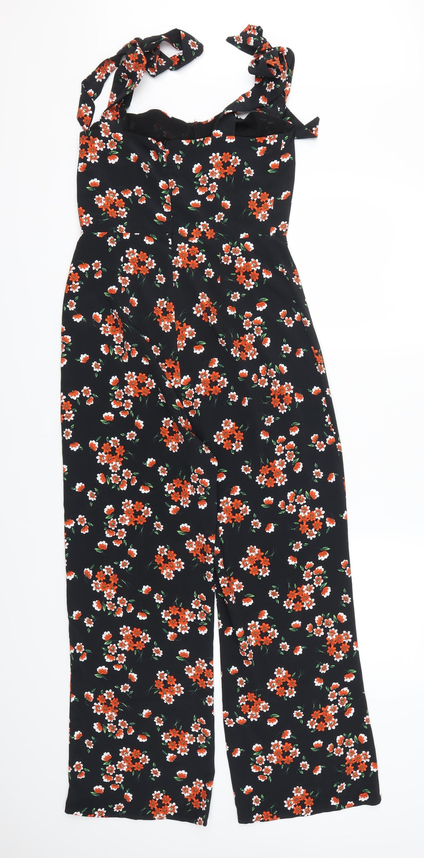 Fashion Union Womens Orange Floral  Jumpsuit One-Piece Size 8 L25 in