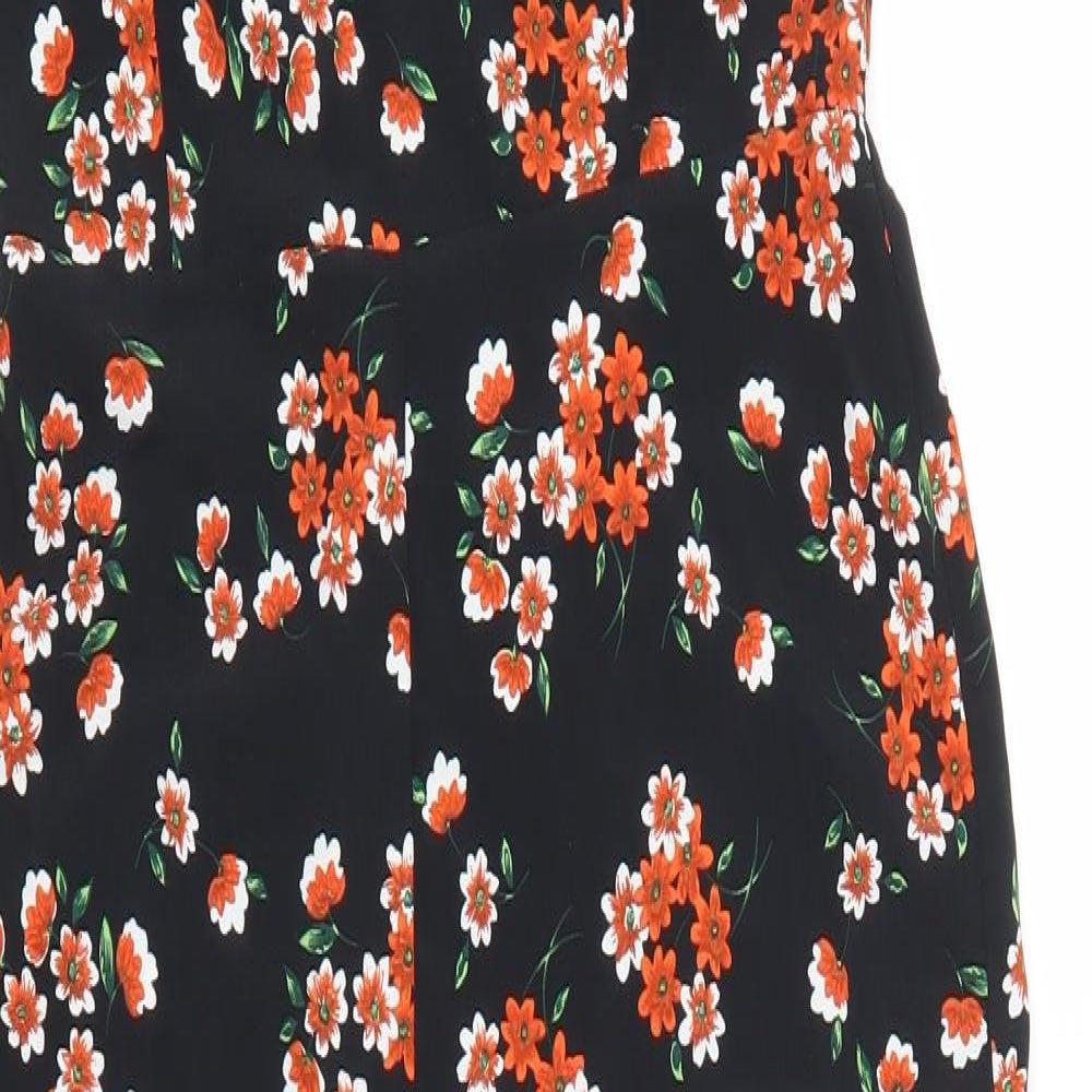Fashion Union Womens Orange Floral  Jumpsuit One-Piece Size 8 L25 in