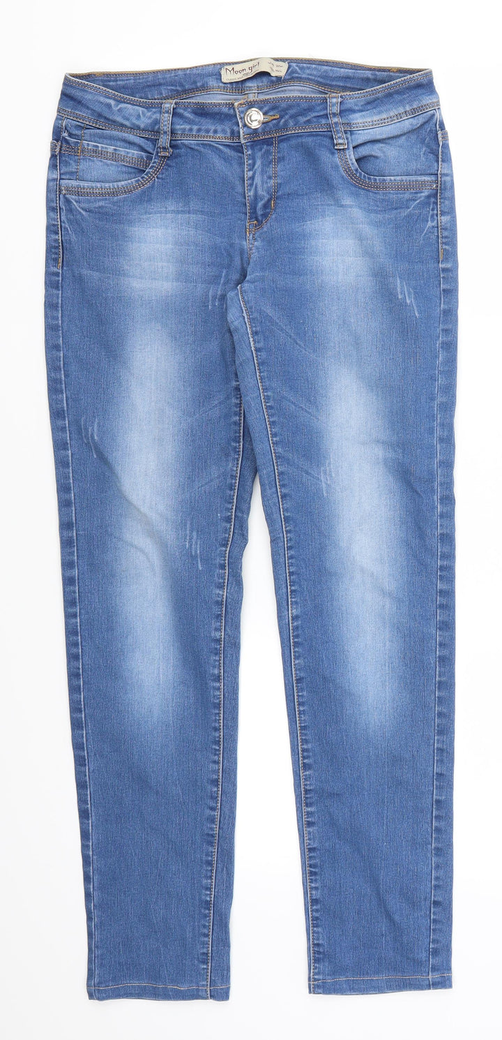 Moon Girl Womens Blue  Denim Straight Jeans Size 28 in L20 in