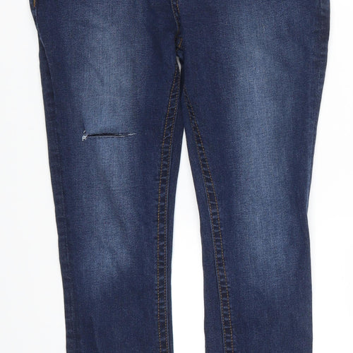 River Island Girls Blue  Denim Skinny Jeans Size 12 Years - Distressed Look
