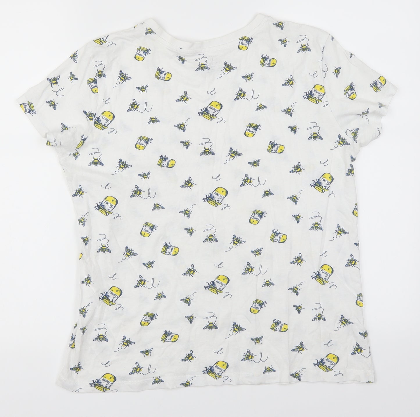 Primark Womens White   Basic T-Shirt Size 10  - Honey Bee