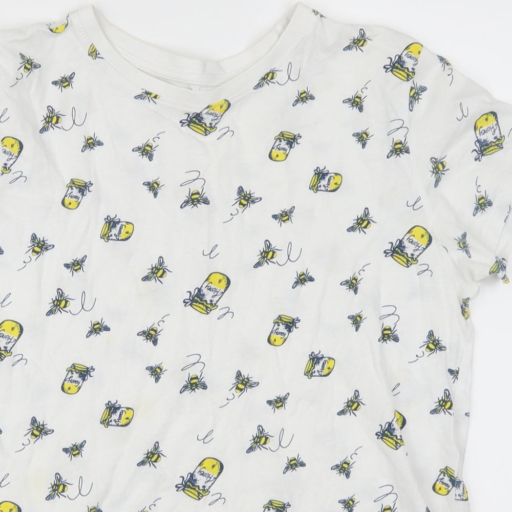 Primark Womens White   Basic T-Shirt Size 10  - Honey Bee