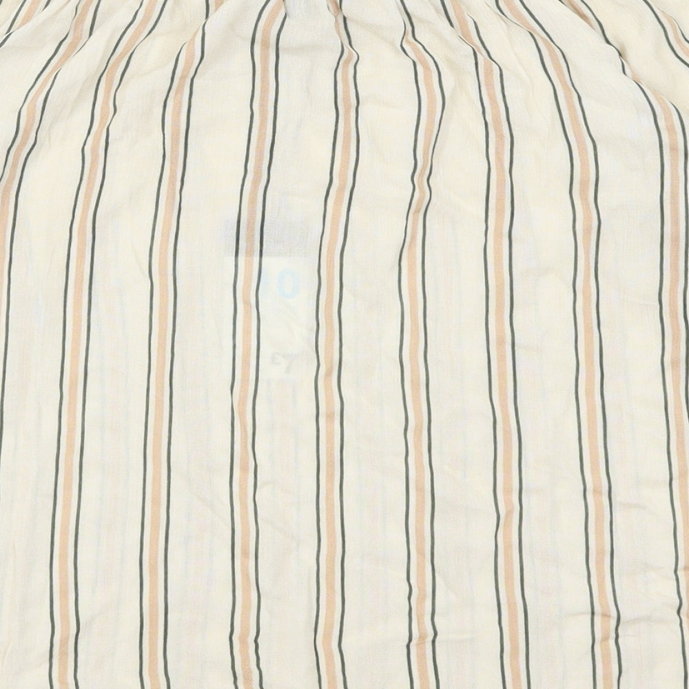 Primark Womens Beige Striped  Basic Blouse Size 10
