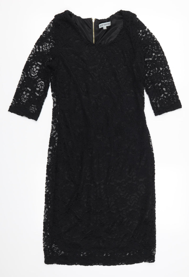Alice & You Womens Black  Lace Pencil Dress  Size 10