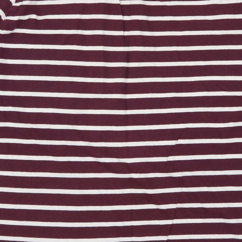 New Look Womens Purple Striped  Basic T-Shirt Size 6