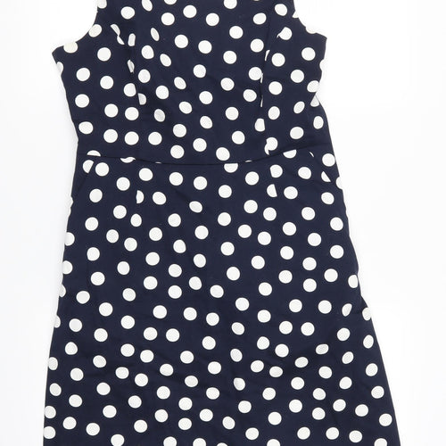 TU Womens Blue Polka Dot  A-Line  Size 10