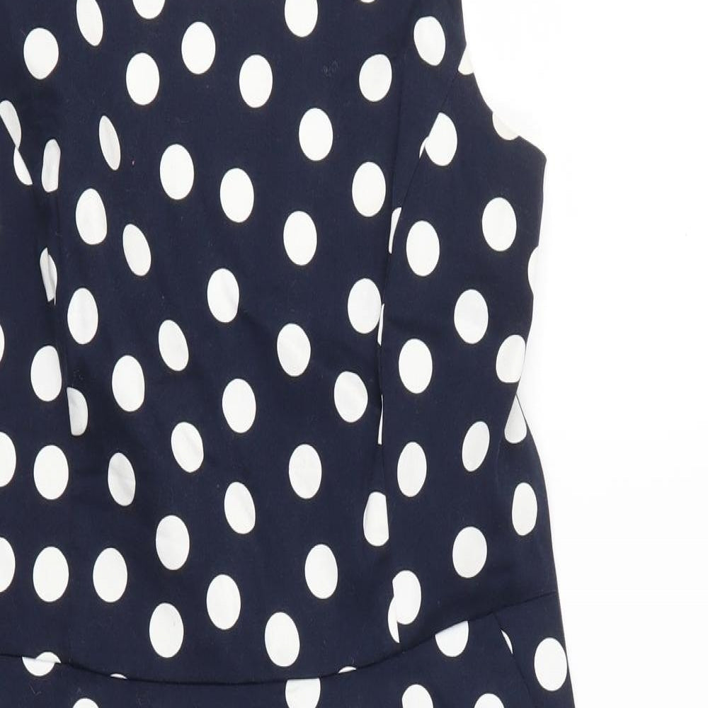 TU Womens Blue Polka Dot  A-Line  Size 10