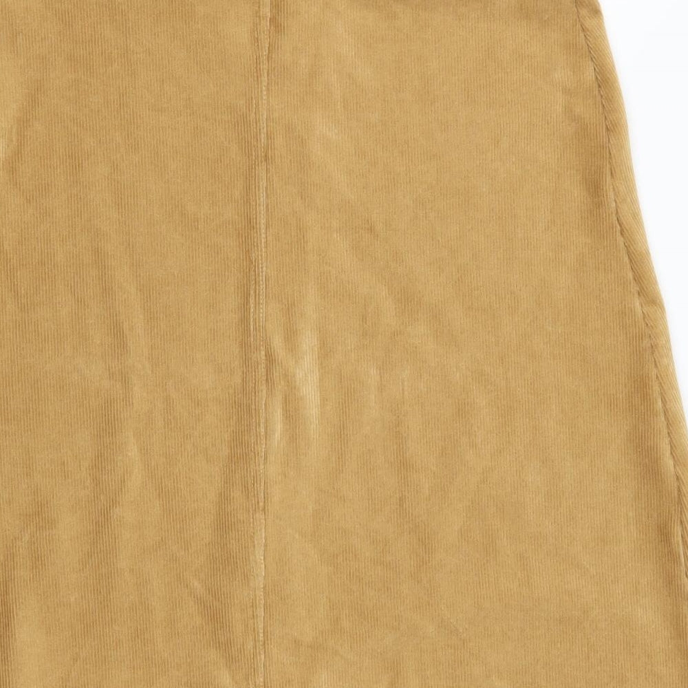 TU Womens Beige  Corduroy A-Line Skirt Size 10