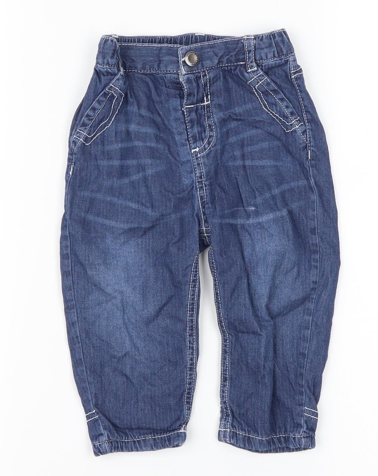 George Boys Blue   Cargo Jeans Size 9-12 Months