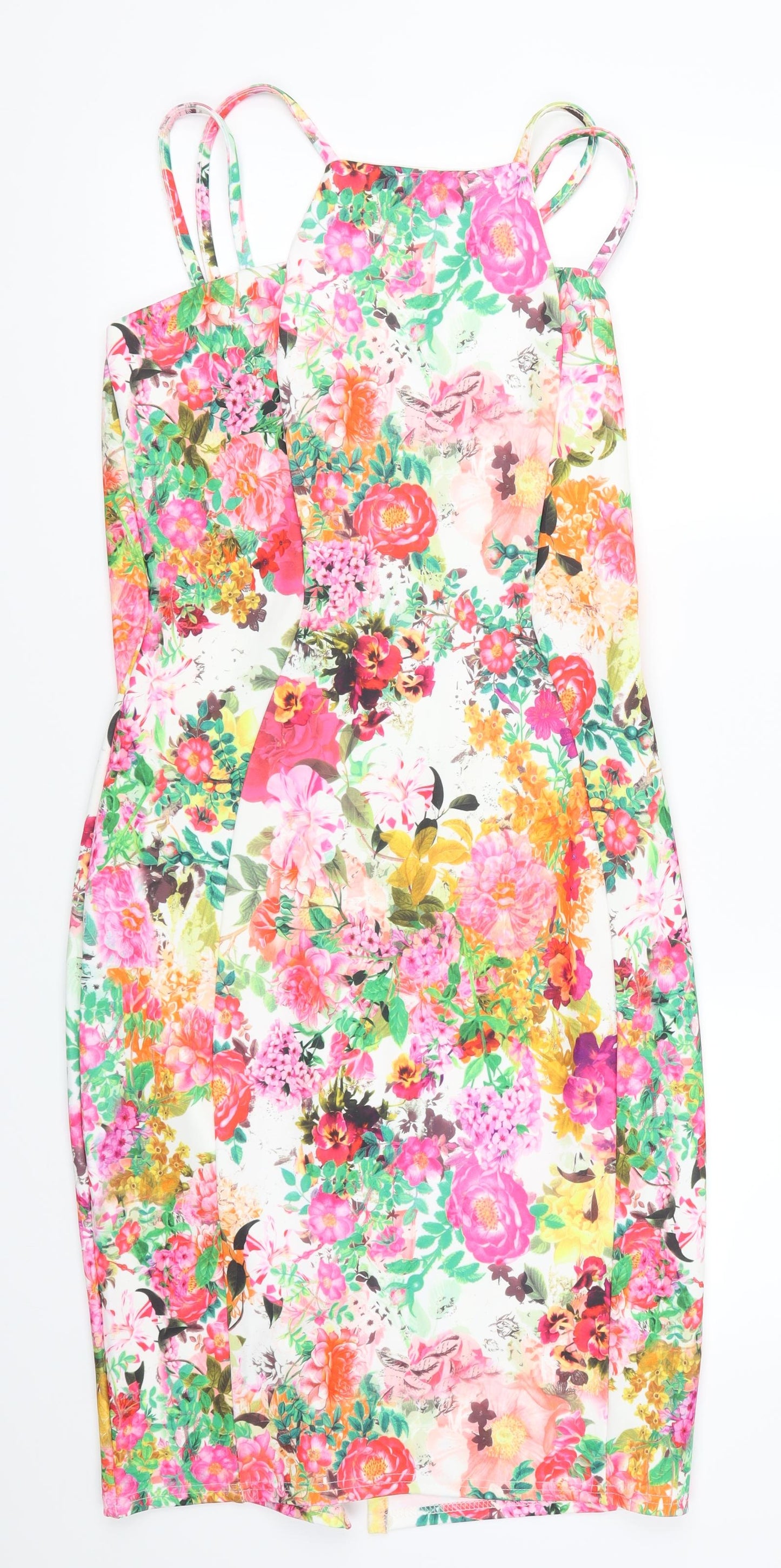 Quiz Womens Multicoloured Floral  Mini  Size 14