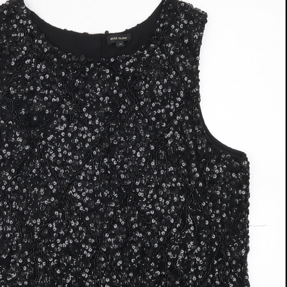 River Island Womens Black   Basic Tank Size 10