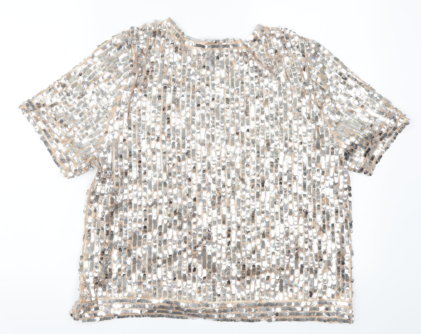 New Look Womens Silver   Basic T-Shirt Size 16