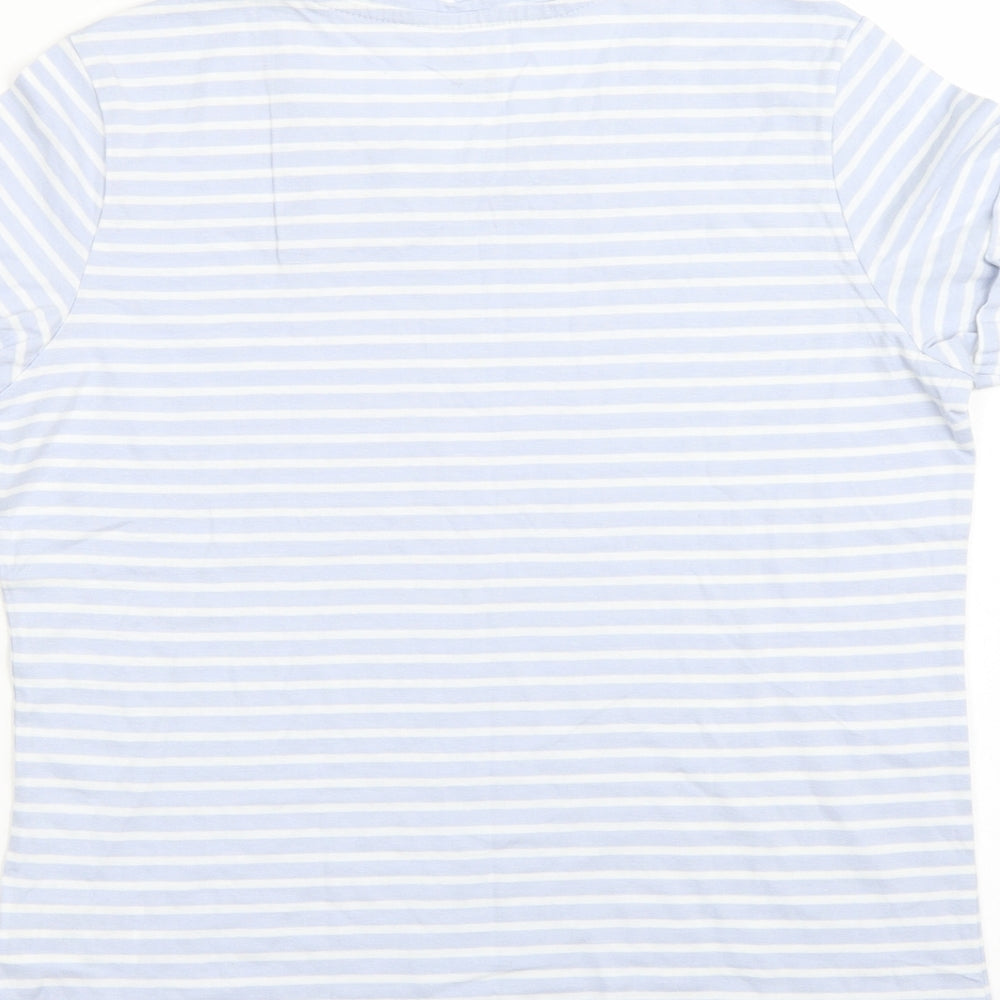 ESMARA Womens Blue Striped  Basic T-Shirt Size 12