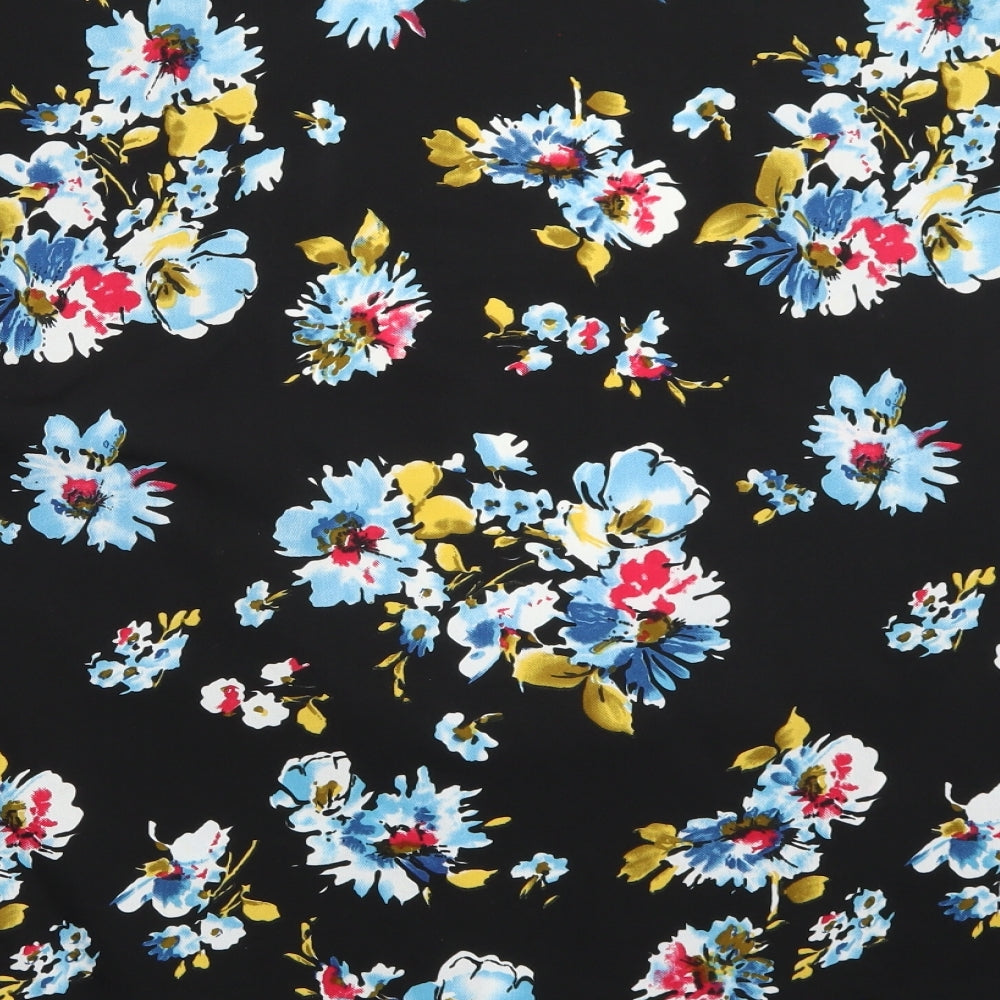 Primark Womens Black Floral  Cardigan Jumper Size L