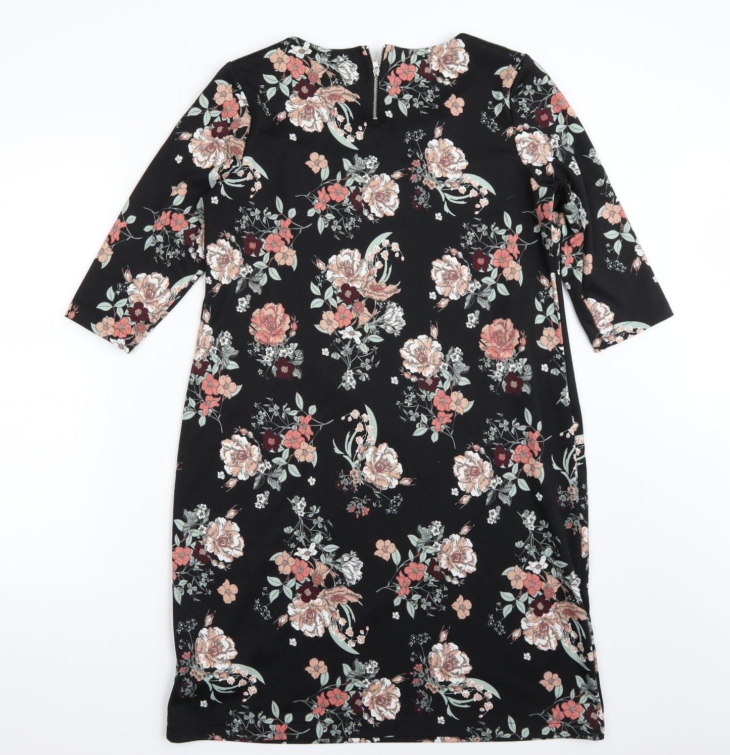 ESMARA Womens Black Floral  A-Line  Size 14