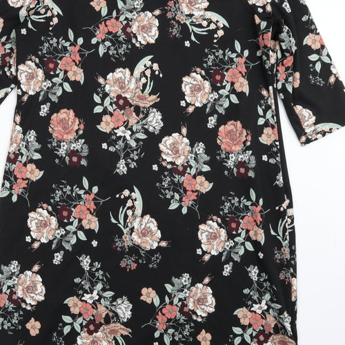 ESMARA Womens Black Floral  A-Line  Size 14