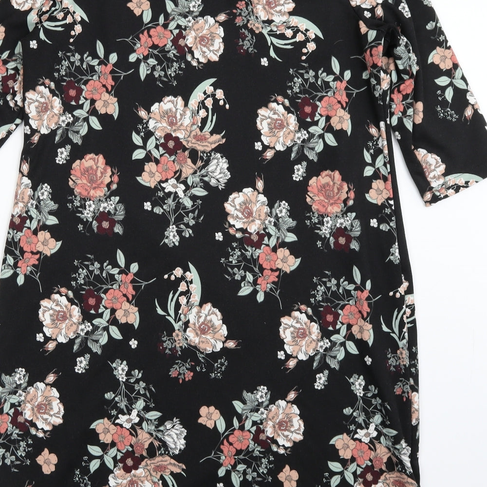 ESMARA Womens Black Floral  A-Line  Size 14