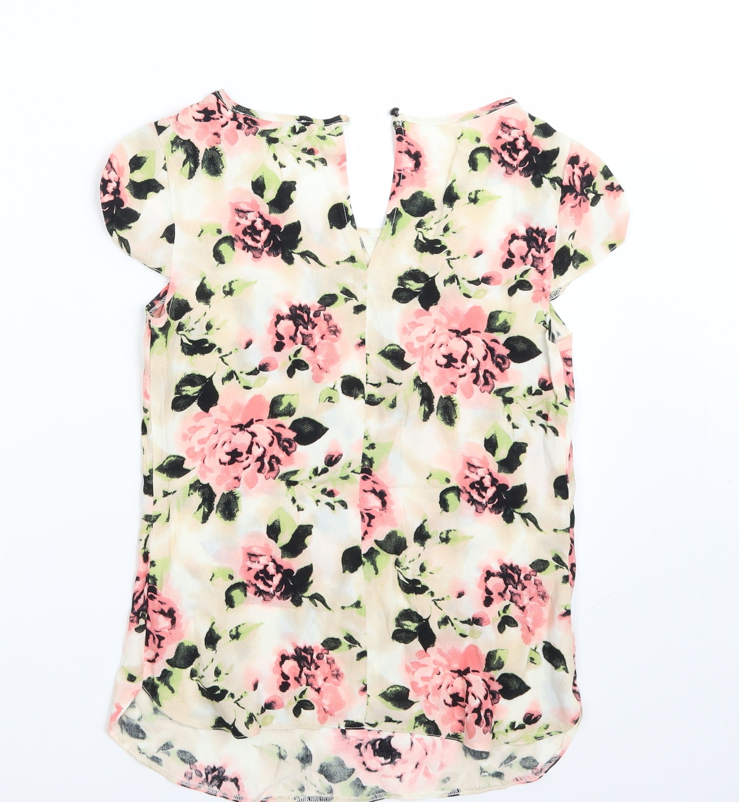 Dorothy Perkins Womens White Floral  Basic T-Shirt Size 16