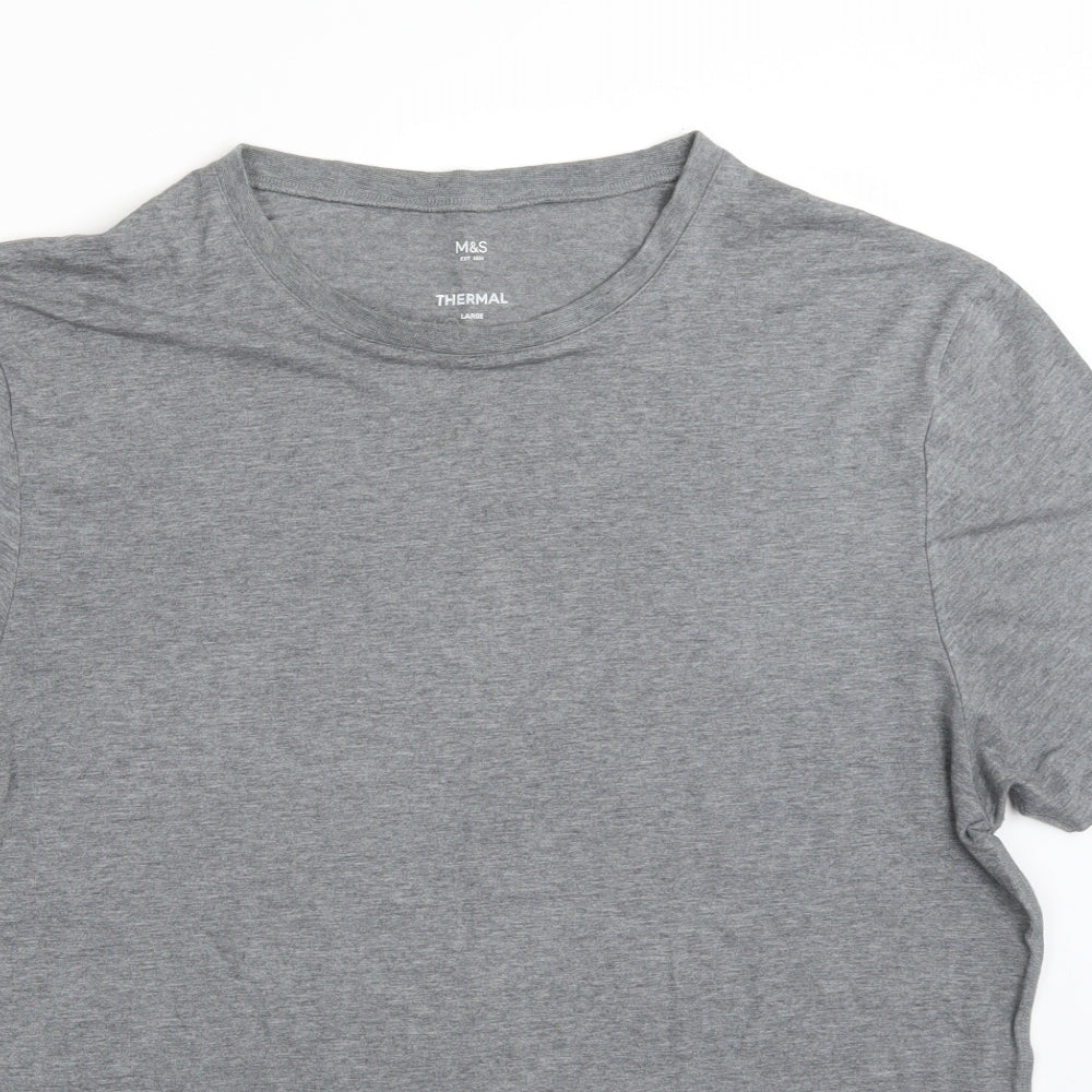 M&S Womens Grey   Basic T-Shirt Size L