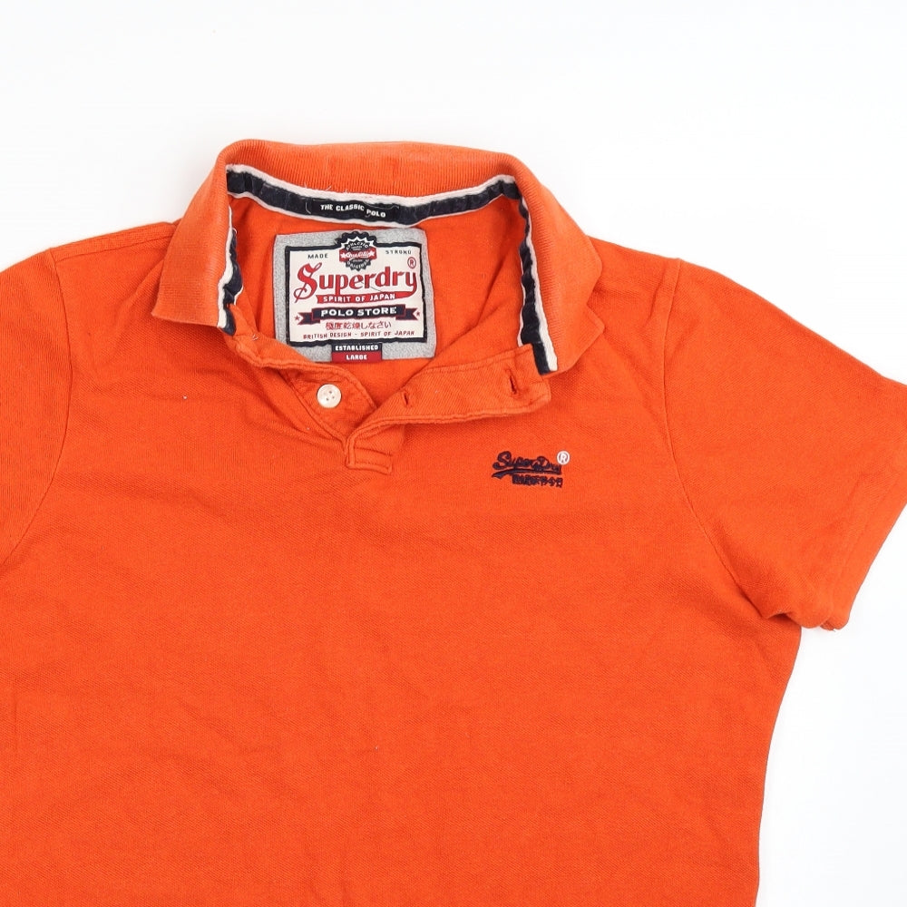 Superdry Mens Orange    Polo Size L