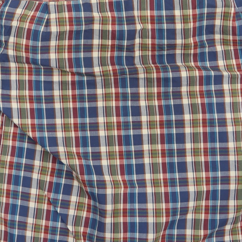 Marks and Spencer Mens Blue Check   Button-Up Size 15